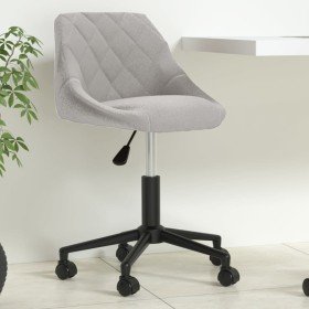 Silla de oficina giratoria de terciopelo gris claro en Sillas de oficina | Comprar online en Foru.es