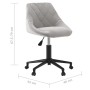 Silla de oficina giratoria de terciopelo gris claro en Sillas de oficina | Comprar online en Foru.es