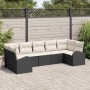 Conjunto de sofás de jardín 7 pcs Negro y ratán sintético en Sofás de exterior | Comprar online en Foru.es