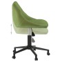 Silla de oficina giratoria de terciopelo verde claro en Sillas de oficina | Comprar online en Foru.es