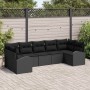 Conjunto de sofás de jardín 7 pcs Negro ratán sintético en Sofás de exterior | Comprar online en Foru.es