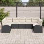 Conjunto de sofá de jardín 9 pcs Negro y blanco Poliratán en Sofás de exterior | Comprar online en Foru.es