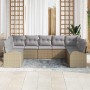 Conjunto de sofás de jardín con cojín 9 pcs Beige y Gris Claro en Sofás de exterior | Comprar online en Foru.es