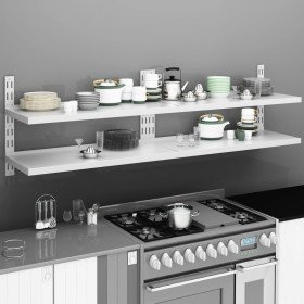 Estanterías flotantes 2 niveles 2 uds acero inoxidable 200x30cm en Estanterías | Comprar online en Foru.es