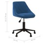 Silla de oficina giratoria de terciopelo azul en Sillas de oficina | Comprar online en Foru.es