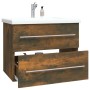 Mueble lavabo madera contrachapada roble ahumado 60x38,5x48 cm de vidaXL, Muebles de baño - Ref: Foro24-815642, Precio: 51,51...