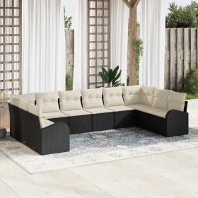 Conjunto de sofás de jardín 10 pcs Negro y ratán sintético en Sofás de exterior | Comprar online en Foru.es