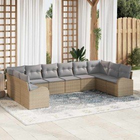 Conjunto de sofás de jardín con cojín 10 pcs Beige y Gris Claro en Sofás de exterior | Comprar online en Foru.es