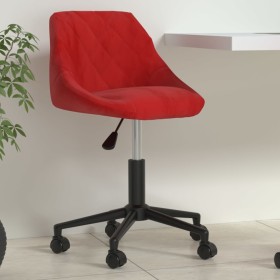 Silla de oficina giratoria de terciopelo rojo tinto en Sillas de oficina | Comprar online en Foru.es