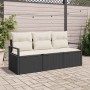 Conjunto de sofás de jardín 3 pcs Negro y ratán sintético en Sofás de exterior | Comprar online en Foru.es