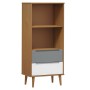 Librería MOLDE madera maciza de pino marrón 60x35x133,5 cm de vidaXL, Librerías y estanterías - Ref: Foro24-350537, Precio: 7...
