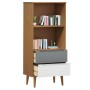 Librería MOLDE madera maciza de pino marrón 60x35x133,5 cm de vidaXL, Librerías y estanterías - Ref: Foro24-350537, Precio: 7...