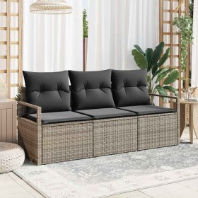 Conjunto de sofás de jardín 3 pcs Gris ratán sintético en Sofás de exterior | Comprar online en Foru.es