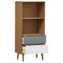 Librería MOLDE madera maciza de pino marrón 60x35x133,5 cm de vidaXL, Librerías y estanterías - Ref: Foro24-350537, Precio: 7...