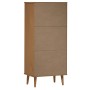 Librería MOLDE madera maciza de pino marrón 60x35x133,5 cm de vidaXL, Librerías y estanterías - Ref: Foro24-350537, Precio: 7...