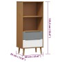 Librería MOLDE madera maciza de pino marrón 60x35x133,5 cm de vidaXL, Librerías y estanterías - Ref: Foro24-350537, Precio: 7...