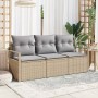 Conjunto de sofás de jardín con cojín 3 pcs Beige y Gris Claro en Sofás de exterior | Comprar online en Foru.es