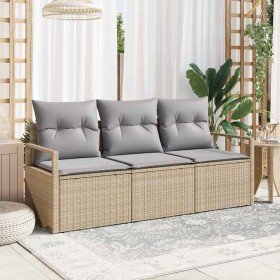 Conjunto de sofás de jardín con cojín 3 pcs Beige y Gris Claro en Sofás de exterior | Comprar online en Foru.es