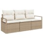 Conjunto de sofá de jardín con cojín 3 pcs Beige y Crema en Sofás de exterior | Comprar online en Foru.es