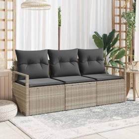 Conjunto de sofá de jardín con cojín 3 pcs Gris Claro en Sofás de exterior | Comprar online en Foru.es