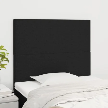 Headboards 2 units of black fabric 90x5x78/88 cm by vidaXL, Headboards and footboards - Ref: Foro24-3116036, Price: 64,36 €, ...