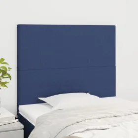 Cabeceros 2 unidades de tela azul 80x5x78/88 cm de vidaXL, Cabeceros y pies de cama - Ref: Foro24-3116032, Precio: 67,07 €, D...
