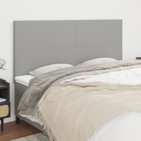 Cabeceros 4 unidades de tela gris claro 90x5x78/88 cm de vidaXL, Cabeceros y pies de cama - Ref: Foro24-3116066, Precio: 109,...