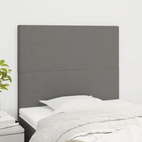 Cabeceros 2 unidades de tela gris oscuro 90x5x78/88 cm de vidaXL, Cabeceros y pies de cama - Ref: Foro24-3116035, Precio: 64,...
