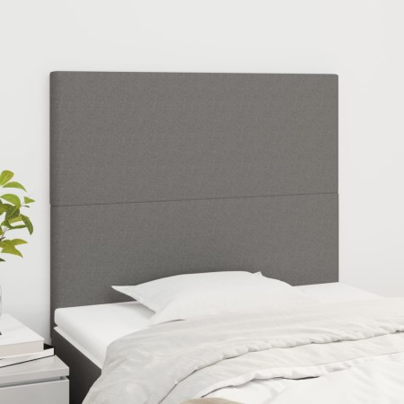 Cabeceros 2 unidades de tela gris oscuro 90x5x78/88 cm de vidaXL, Cabeceros y pies de cama - Ref: Foro24-3116035, Precio: 65,...