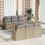 Conjunto de sofá de jardín 7 pcs Beige y gris ratán sintético en Sofás de exterior | Comprar online en Foru.es