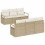 Conjunto de sofá de jardín 7 pcs Beige y Crema ratán sintético en Sofás de exterior | Comprar online en Foru.es