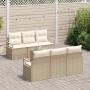 Conjunto de sofá de jardín 7 pcs Beige y Crema ratán sintético en Sofás de exterior | Comprar online en Foru.es