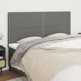 Cabeceros 4 unidades de tela gris oscuro 100x5x78/88 cm de vidaXL, Cabeceros y pies de cama - Ref: Foro24-3116215, Precio: 92...