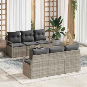 Conjunto de sofá de jardín 7 pcs Gris Claro y Gris Oscuro en Sofás de exterior | Comprar online en Foru.es