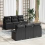 Conjunto de sofá de jardín 7 pcs Negro ratán sintético en Sofás de exterior | Comprar online en Foru.es