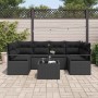 Conjunto de sofá de jardín con cojín Manual 7 pcs Negro en Sofás de exterior | Comprar online en Foru.es