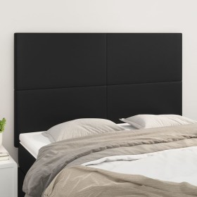 Cabeceros 4 unidades cuero sintético negro 72x5x78/88 cm de vidaXL, Cabeceros y pies de cama - Ref: Foro24-3116142, Precio: 9...