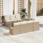 Conjunto de sofá de jardín con cojín Manual 8 pcs Beige y Crema en Sofás de exterior | Comprar online en Foru.es