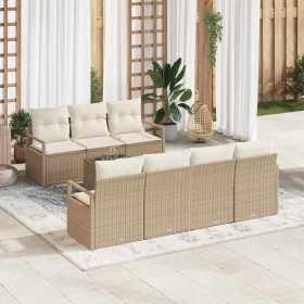 Conjunto de sofá de jardín con cojín Manual 8 pcs Beige y Crema en Sofás de exterior | Comprar online en Foru.es