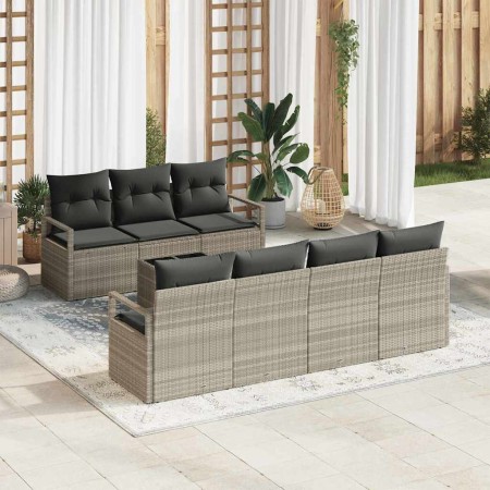Conjunto de sofá de jardín 8 pcs Gris Claro y Gris Oscuro en Sofás de exterior | Comprar online en Foru.es