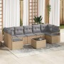 Conjunto de sofá de jardín con cojín Manual 8 pcs Beige y gris en Sofás de exterior | Comprar online en Foru.es