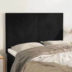 Headboards 4 units black velvet 72x5x78/88 cm by vidaXL, Headboards and footboards - Ref: Foro24-3116102, Price: 111,13 €, Di...