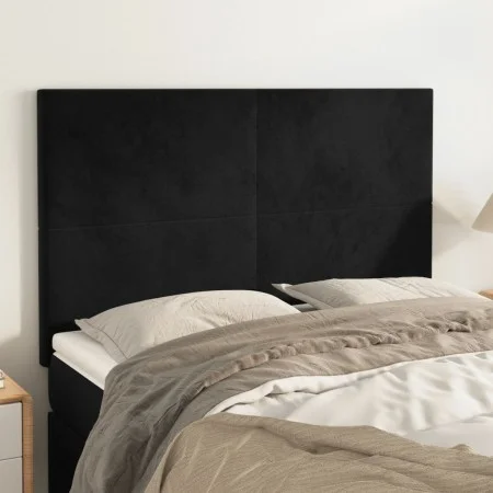 Cabeceros 4 unidades terciopelo negro 72x5x78/88 cm de vidaXL, Cabeceros y pies de cama - Ref: Foro24-3116102, Precio: 111,13...