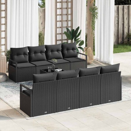 Conjunto de sofá de jardín 9 pcs Negro ratán sintético en Sofás de exterior | Comprar online en Foru.es
