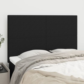 Cabeceros 4 unidades tela negro 72x5x78/88 cm de vidaXL, Cabeceros y pies de cama - Ref: Foro24-3116052, Precio: 92,98 €, Des...