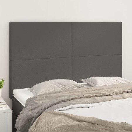 Cabeceros 4 unidades cuero sintético gris 72x5x78/88 cm de vidaXL, Cabeceros y pies de cama - Ref: Foro24-3116146, Precio: 94...