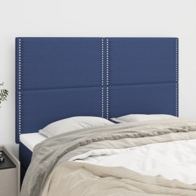 Cabeceros 4 unidades tela azul 72x5x78/88 cm de vidaXL, Cabeceros y pies de cama - Ref: Foro24-3116196, Precio: 83,94 €, Desc...