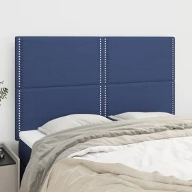 Headboards 4 units blue fabric 72x5x78/88 cm by vidaXL, Headboards and footboards - Ref: Foro24-3116196, Price: 83,05 €, Disc...