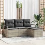 Conjunto de sofá de jardín con cojín 4 pcs Gris Claro en Sofás de exterior | Comprar online en Foru.es