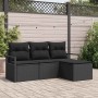 Conjunto de sofá de jardín con cojín 4 pcs Negro en Sofás de exterior | Comprar online en Foru.es